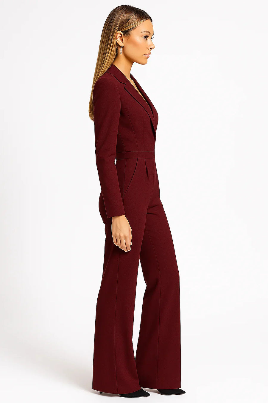 Eleganter Damen-Jumpsuit mit V-Ausschnitt & weiten Beinen