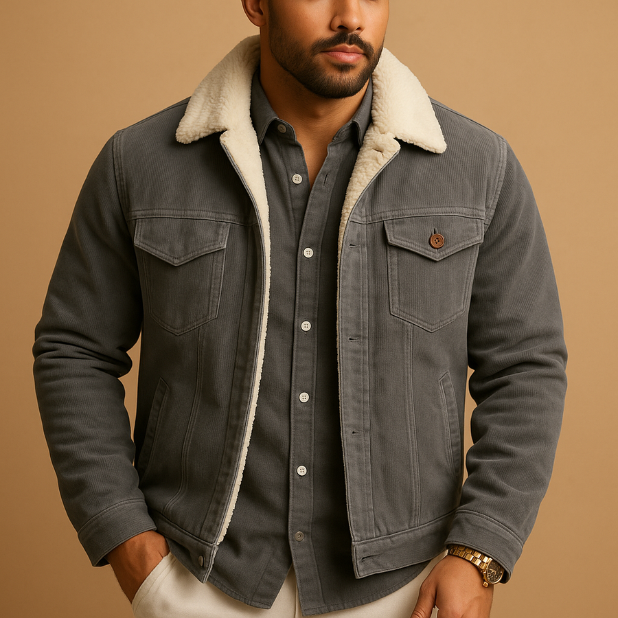 Corduroy Herrenjacke mit modernem Schnitt für Herren | Daan