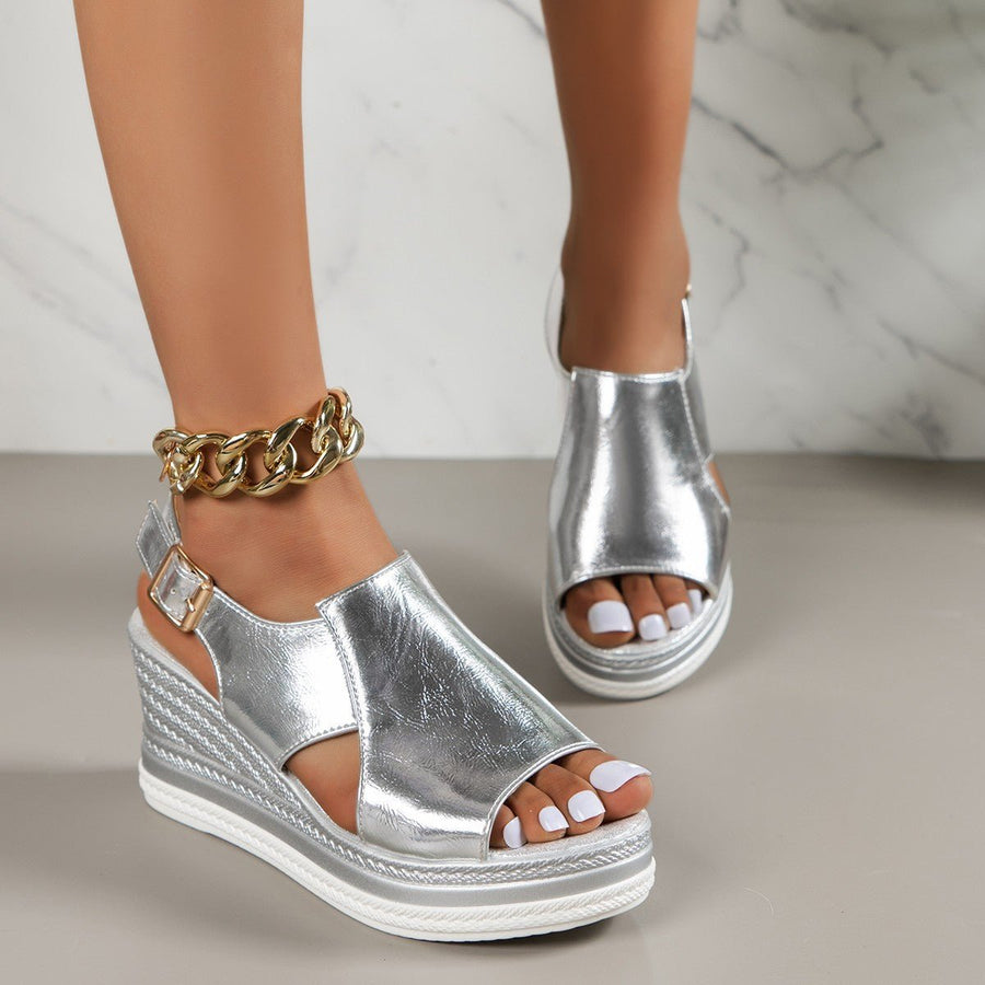 Heidi-Mode | Orthopädische Glänzende Sandalen