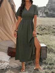 Bettina | Elegantes V-Ausschnitt Langes Boho-Kleid
