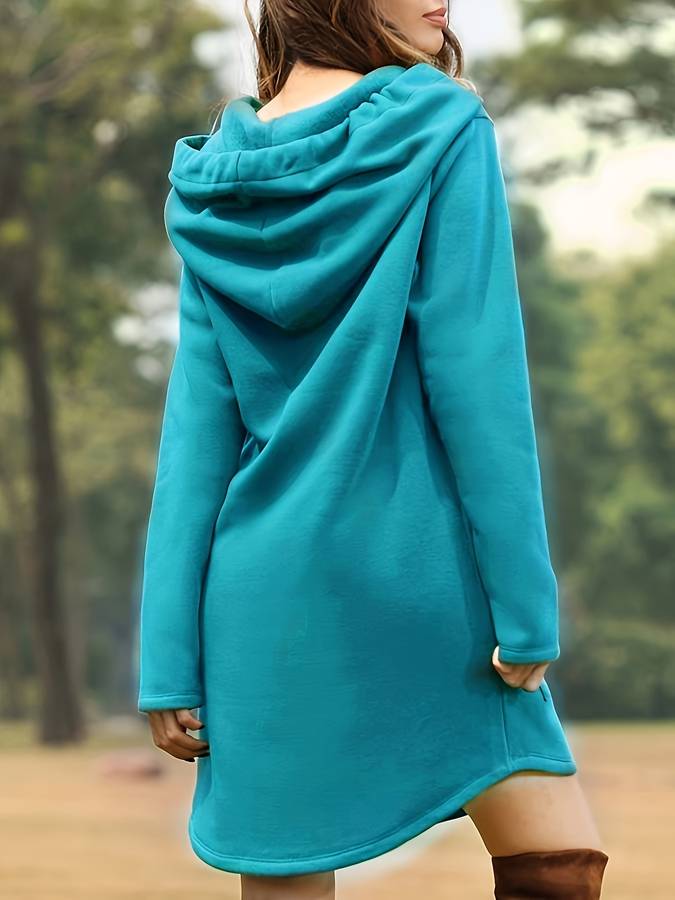 Bequemes - Rotes Kapuzen Sweatshirtkleid mit Taschen für dich