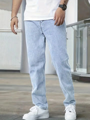 Freizeit Leicht Gewaschene Herrenjeans | Gerades Bein