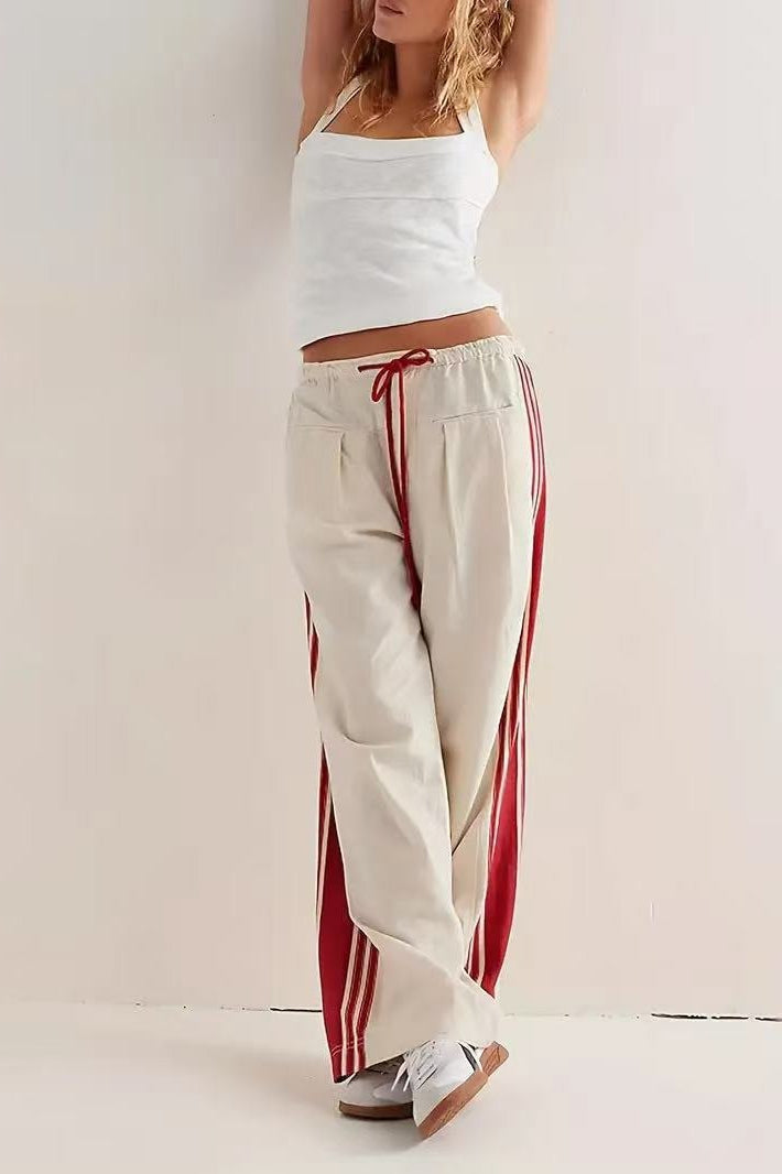 Damen Luftige Weite Freizeit Jogginghose Mit Seitenstreifen – Loungehose