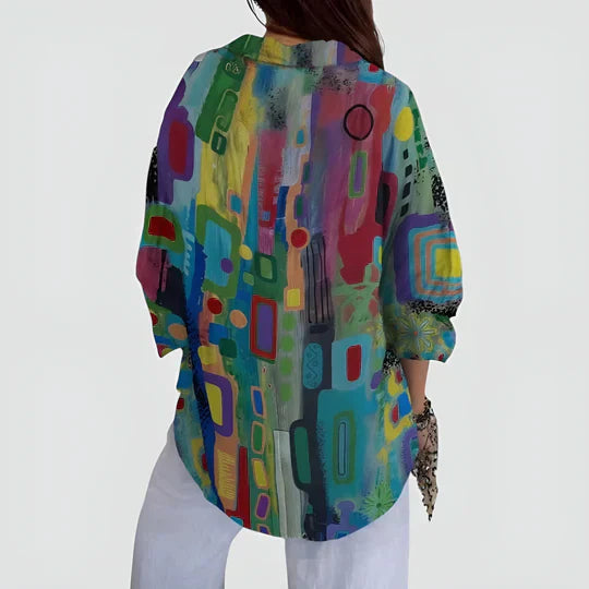 Aoife - Bluse Mit Buntem Gestaltung