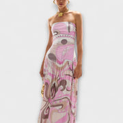 Tatum - Elegantes Pastell Off-Shoulder Maxikleid
