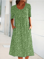 XANDRA - MIDI-KLEID MIT KURZEN ÄRMELN