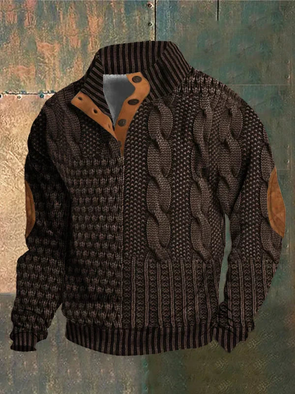 Gwydion – Flickwerk Pullover Mit Zopfmuster