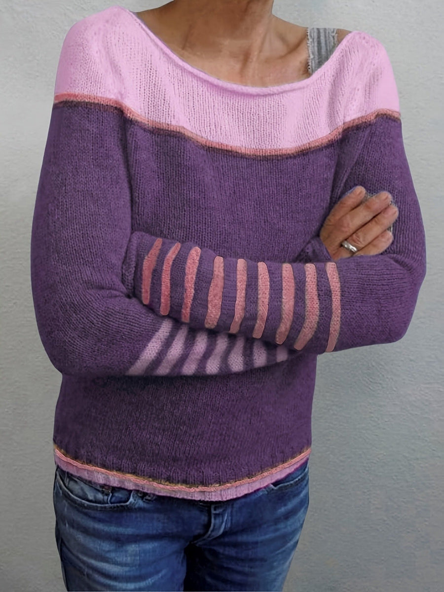 Katharina – Langärmeliger Gestreifter Pullover