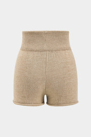 Luana | Stylishes Strick-Zweiteiler-Set mit One-Shoulder-Pullover & High-Waist-Shorts