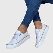 Anna | Damen Frühlings Lässige Samt Schnürsneaker