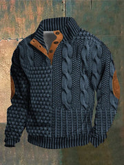 Gwydion – Flickwerk Pullover Mit Zopfmuster