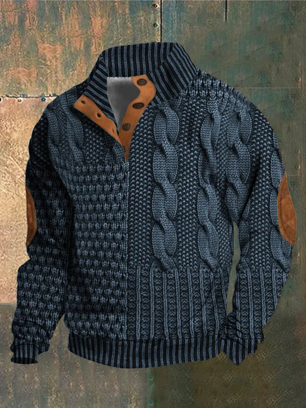 Gwydion – Flickwerk Pullover Mit Zopfmuster