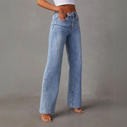 Damen-Jeans mit Weitem Bein aus Denim – Bequeme Passform