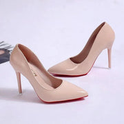 Damen Glänzende Leder High Heel Stilettos – Elegante Abend-Pumps
