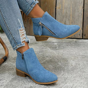 Damen Stiefeletten mit seitlichem Reißverschluss