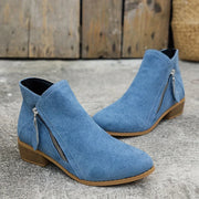 Damen Stiefeletten mit seitlichem Reißverschluss