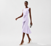 Damen Ärmelloses Midikleid mit Asymmetrischem Taillendetail und Ausgestelltem Saum