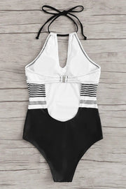 Damen-Badeanzug mit Neckholder und Keyhole-Ausschnitt