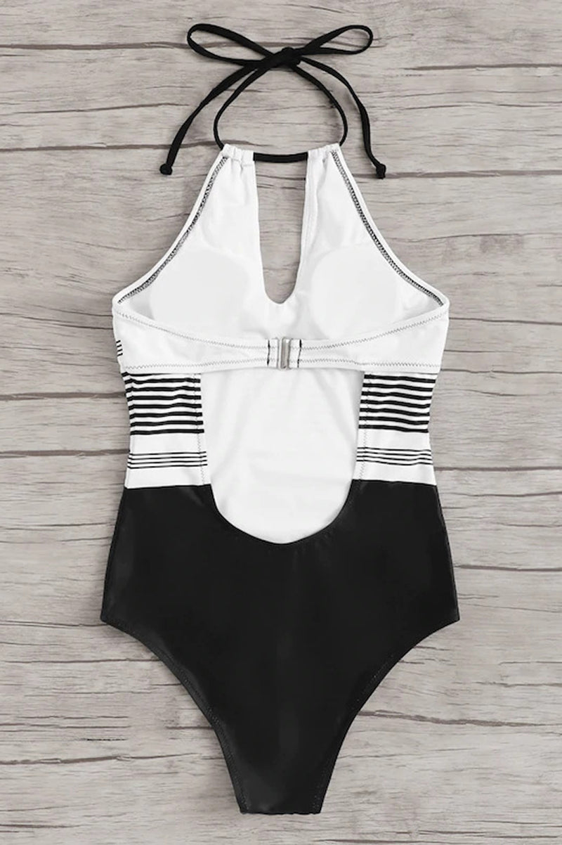 Damen-Badeanzug mit Neckholder und Keyhole-Ausschnitt