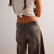 Sophie | Damen Barrel-Leg Jeans Cropped Mid-Rise Denim
