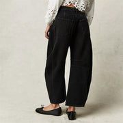 Sophie | Damen Barrel-Leg Jeans Cropped Mid-Rise Denim