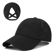 Damen Baseball Cap Atmungsaktiv mit Zopfloch