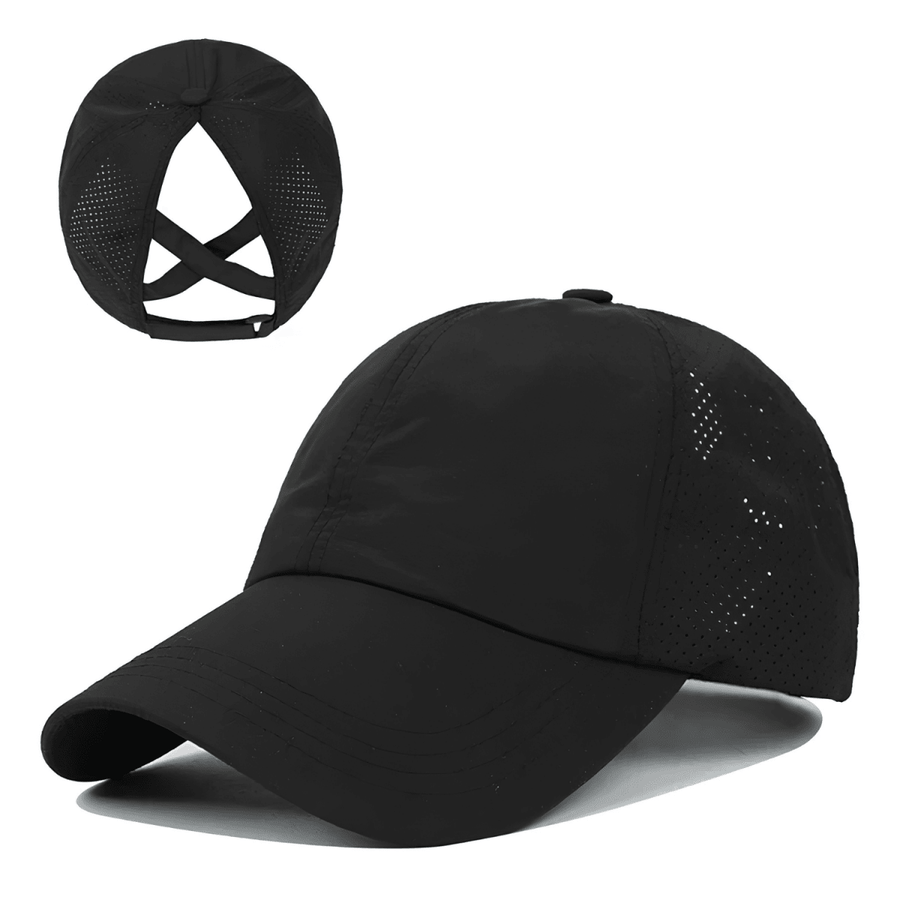 Damen Baseball Cap Atmungsaktiv mit Zopfloch