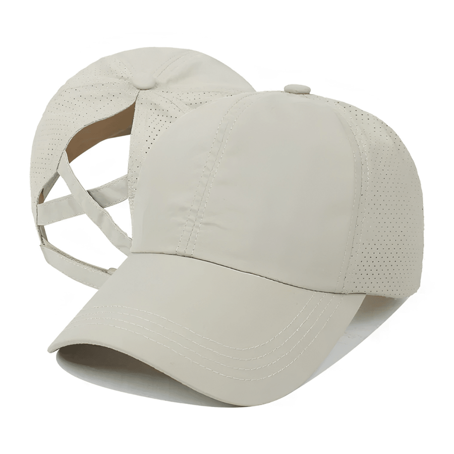 Damen Baseball Cap Atmungsaktiv mit Zopfloch