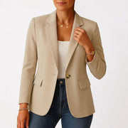 Frieda | Damen Blazer Ein-Knopf Klassische Revers Tailliert