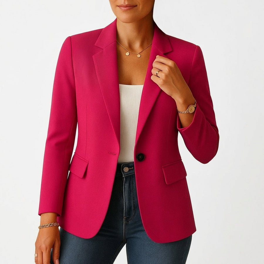 Frieda | Damen Blazer Ein-Knopf Klassische Revers Tailliert
