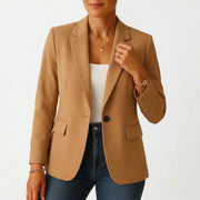 Frieda | Damen Blazer Ein-Knopf Klassische Revers Tailliert