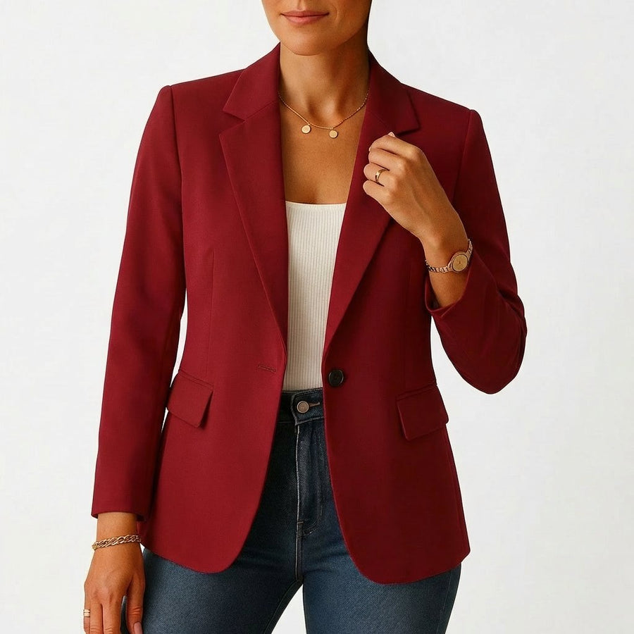 Frieda | Damen Blazer Ein-Knopf Klassische Revers Tailliert