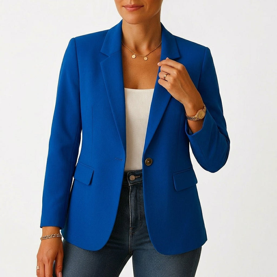 Frieda | Damen Blazer Ein-Knopf Klassische Revers Tailliert