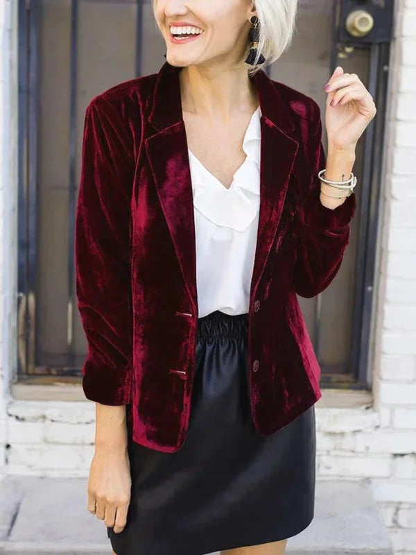 Damenblazer mit weichem Finish und elegantem Schnitt