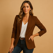 Katharina | Damen Blazer Tailliert Ein-Knopf Slim Fit Business Jacke