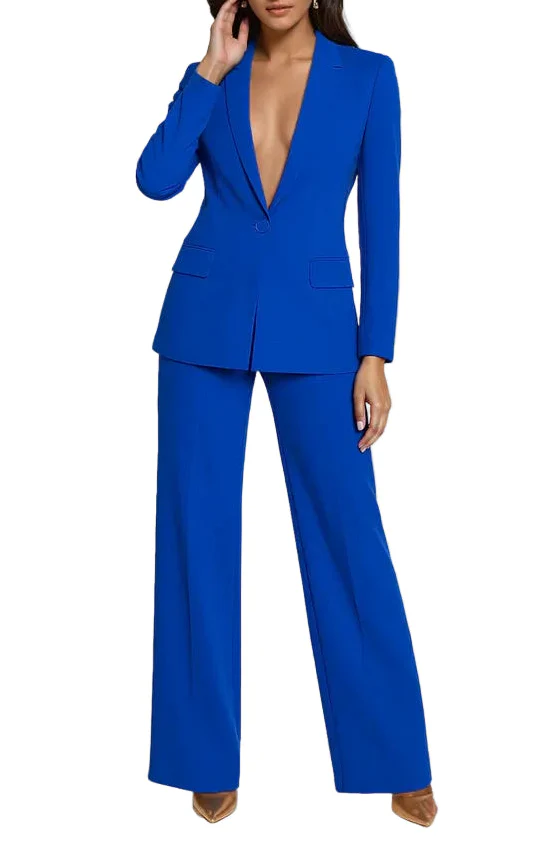 Damen Blazer und Hose Set mit Knopfverschluss