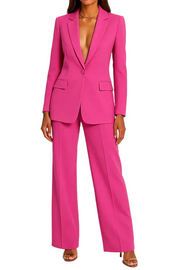 Damen Blazer und Hose Set mit Knopfverschluss