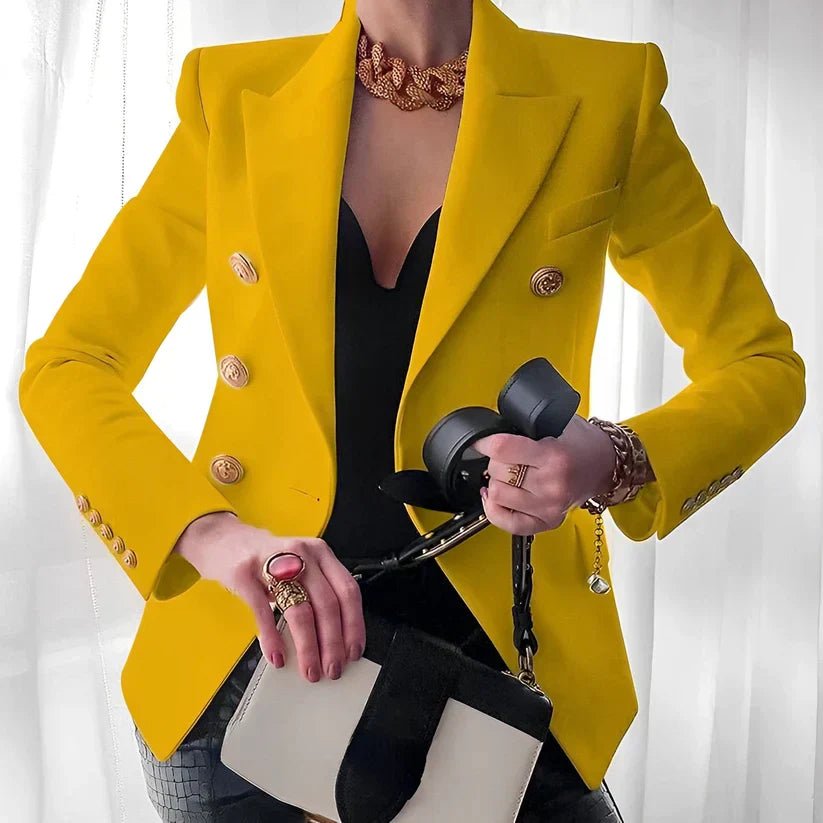 Lena | Damen Blazer Zweireihig mit Goldknöpfen Tailliert
