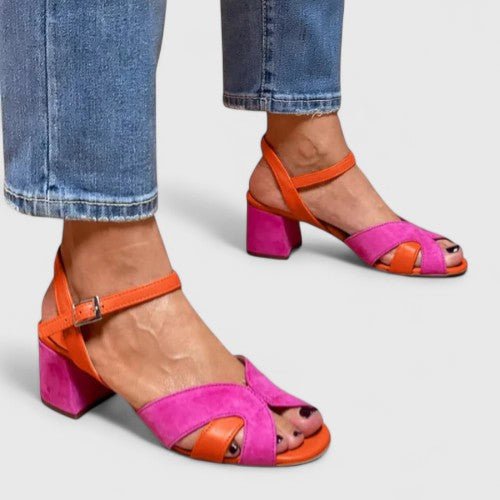 Luisa | Damen Block Heel Sandalen Knöchelriemen Orthopädisch Komfort