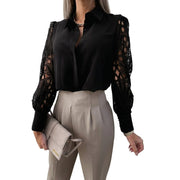 Damen-Bluse mit Cut-out-Ärmeln und Umlegekragen