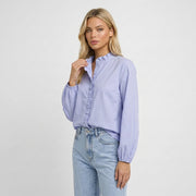 Damen-Bluse mit Rüschendetails und elastischen Ärmelbündchen