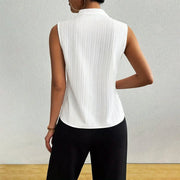 Clara | Damen Bluse ärmellos gestreift V-Ausschnitt