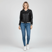Damen Bomberjacke mit Reißverschluss Sportlich