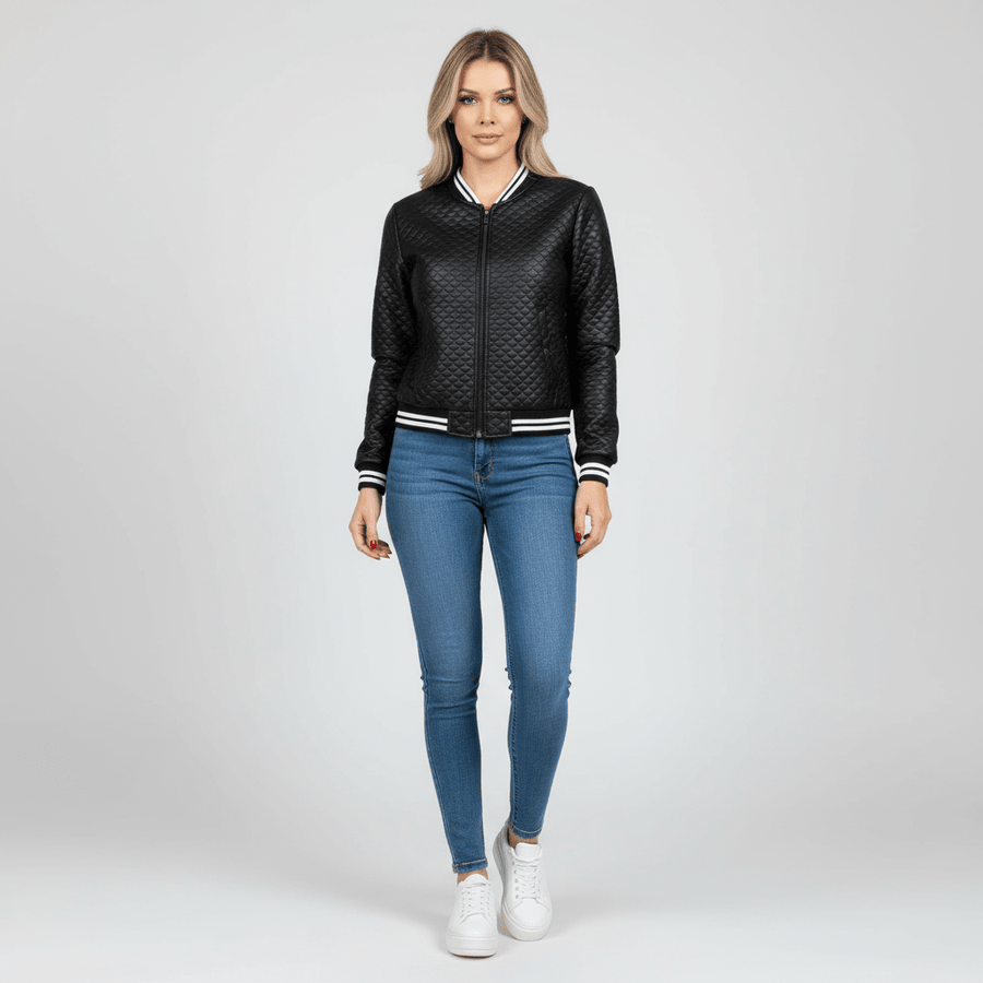 Damen Bomberjacke mit Reißverschluss Sportlich
