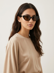 Damen Cat-Eye Sonnenbrille mit festem Gestell