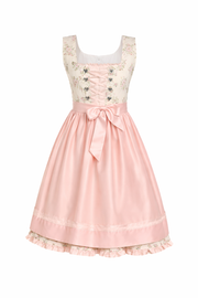 Damen Dirndl Kleid mit Herzösen, Frontschnürung und Bindegürtel