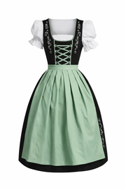 Damen Dirndl Kleid mit Kontrastschürze, Stickdetail und Rückenschleife