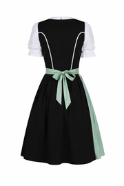Damen Dirndl Kleid mit Kontrastschürze, Stickdetail und Rückenschleife
