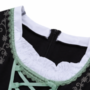 Damen Dirndl Kleid mit Kontrastschürze, Stickdetail und Rückenschleife