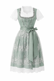 Damen Dirndl Kleid mit Perlenbesatz, Spitzeneinsatz und Bindeschleife